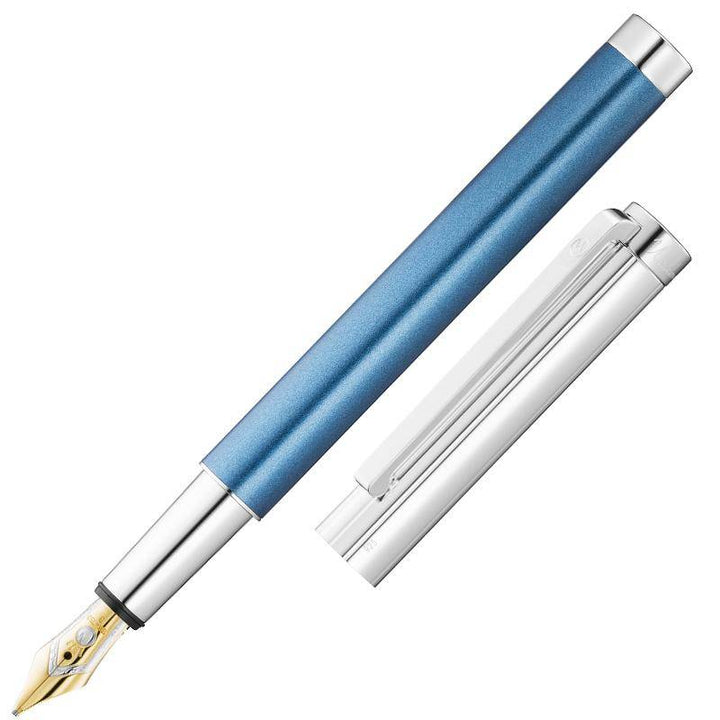 WALDMANN COSMO FOUNTAIN PEN ICE BLUE 18K GOLD NIB M