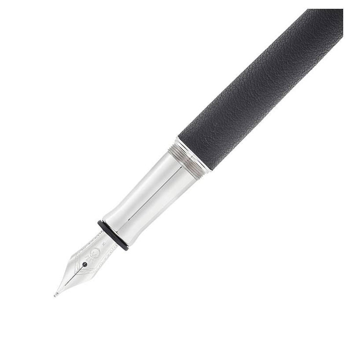 WALDMANN SOLON FOUNTAIN PEN BLACK LEATHER M