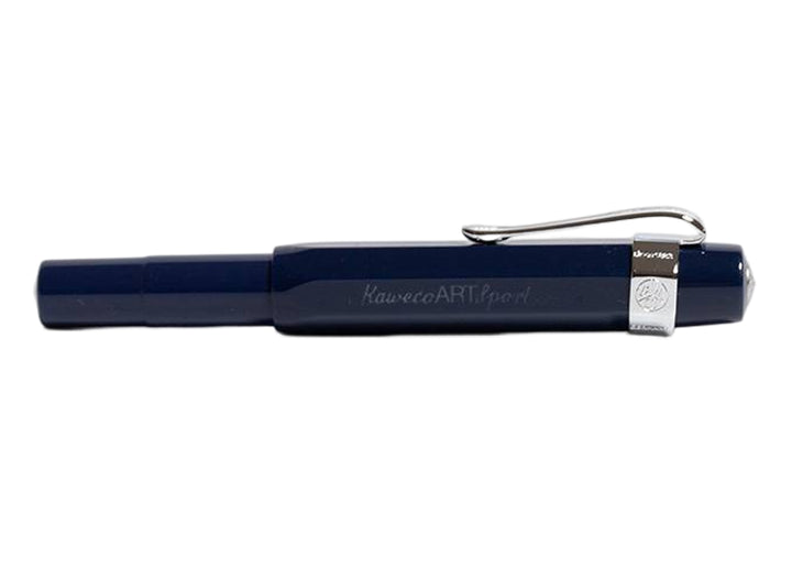 KAWECO ART SPORT FOUNTAIN PEN DARK BLUE SILVER TRIM LIMITED EDITION