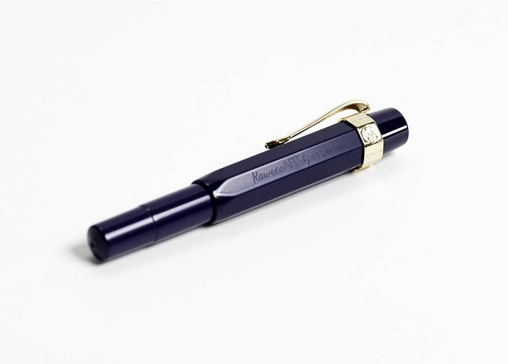 KAWECO ART SPORT FOUNTAIN PEN DARK BLUE GOLD TRIM LIMITED EDITION