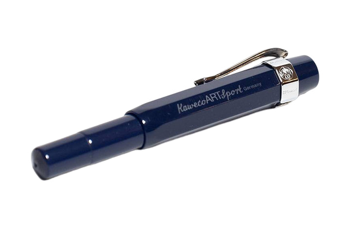 KAWECO ART SPORT FOUNTAIN PEN DARK BLUE SILVER TRIM LIMITED EDITION