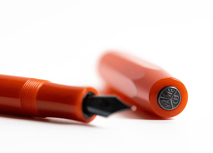 KAWECO ART SPORT FOUNTAIN PEN CORAL RED BLACK TRIM LIMITED EDITION