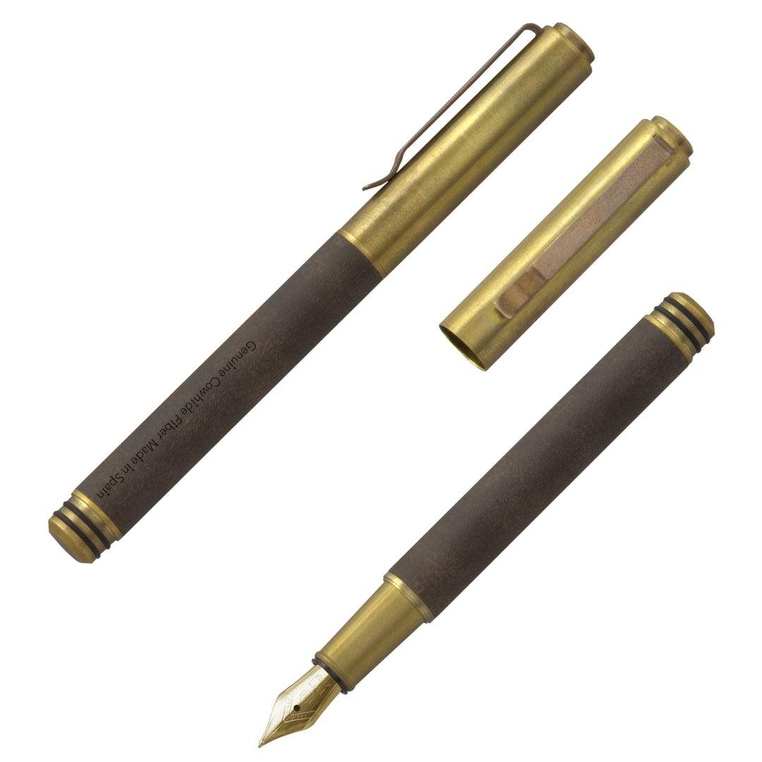 IWI HANDSCRIPT FOUNTAIN PEN RETRO BRASS DARK BROWN