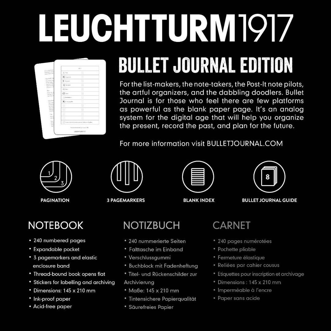 LEUCHTTURM1917 BULLET JOURNAL HARDCOVER MEDIUM NOTEBOOK A5 NEW PINK LIMITED EDITION