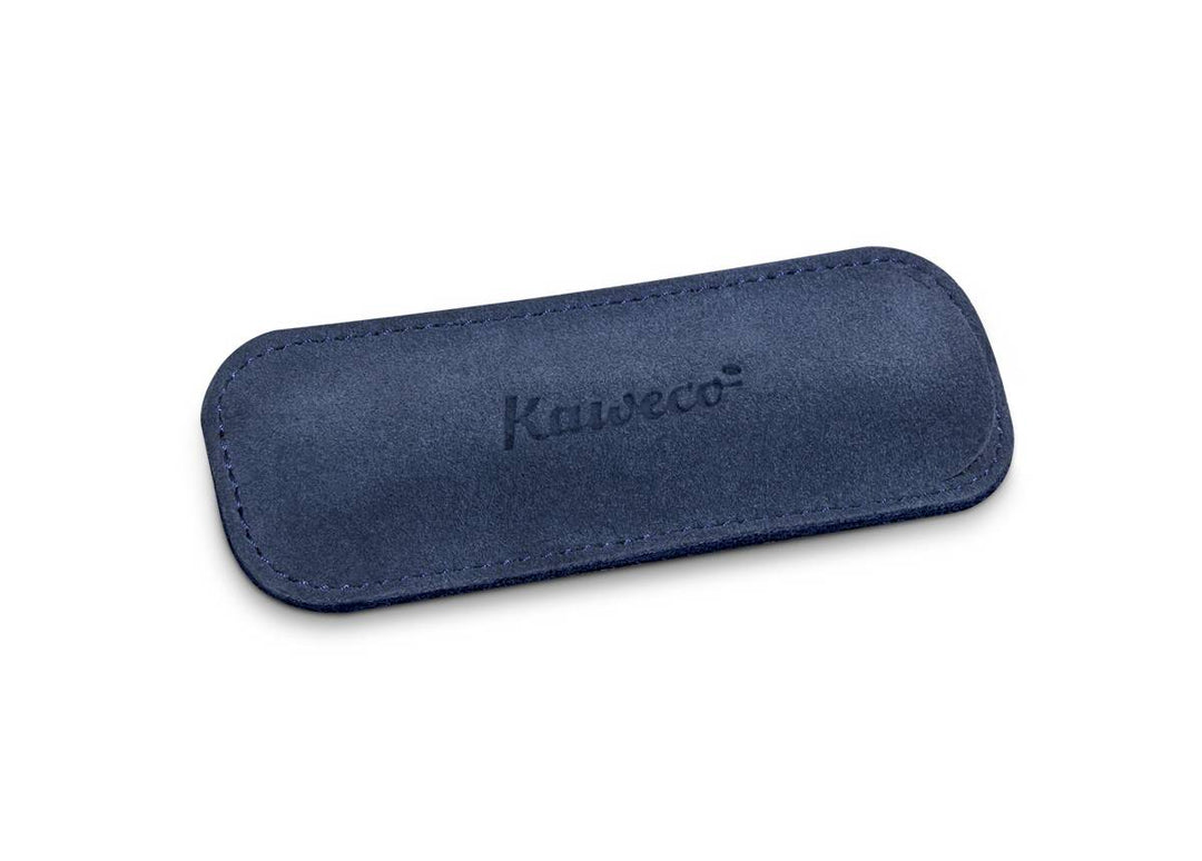 KAWECO SPORT 2-PEN ECO VELOUR LEATHER POUCH NAVY