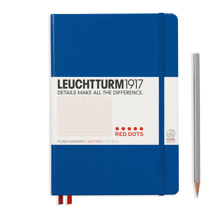 LEUCHTTURM1917 RED DOTS EDITION HARDCOVER MEDIUM NOTEBOOK A5 ROYAL BLUE