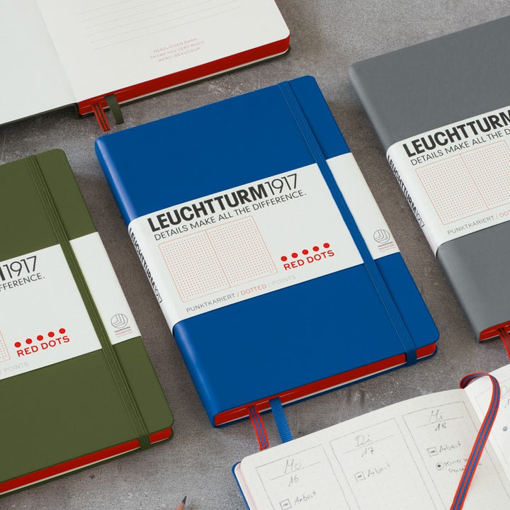 LEUCHTTURM1917 RED DOTS EDITION HARDCOVER MEDIUM NOTEBOOK A5 ROYAL BLUE