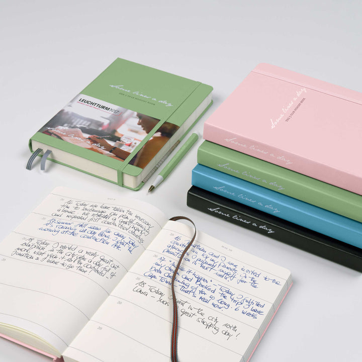 LEUCHTTURM1917 SOME LINES A DAY FIVE YEAR HARDCOVER MEDIUM NOTEBOOK A5 BLACK