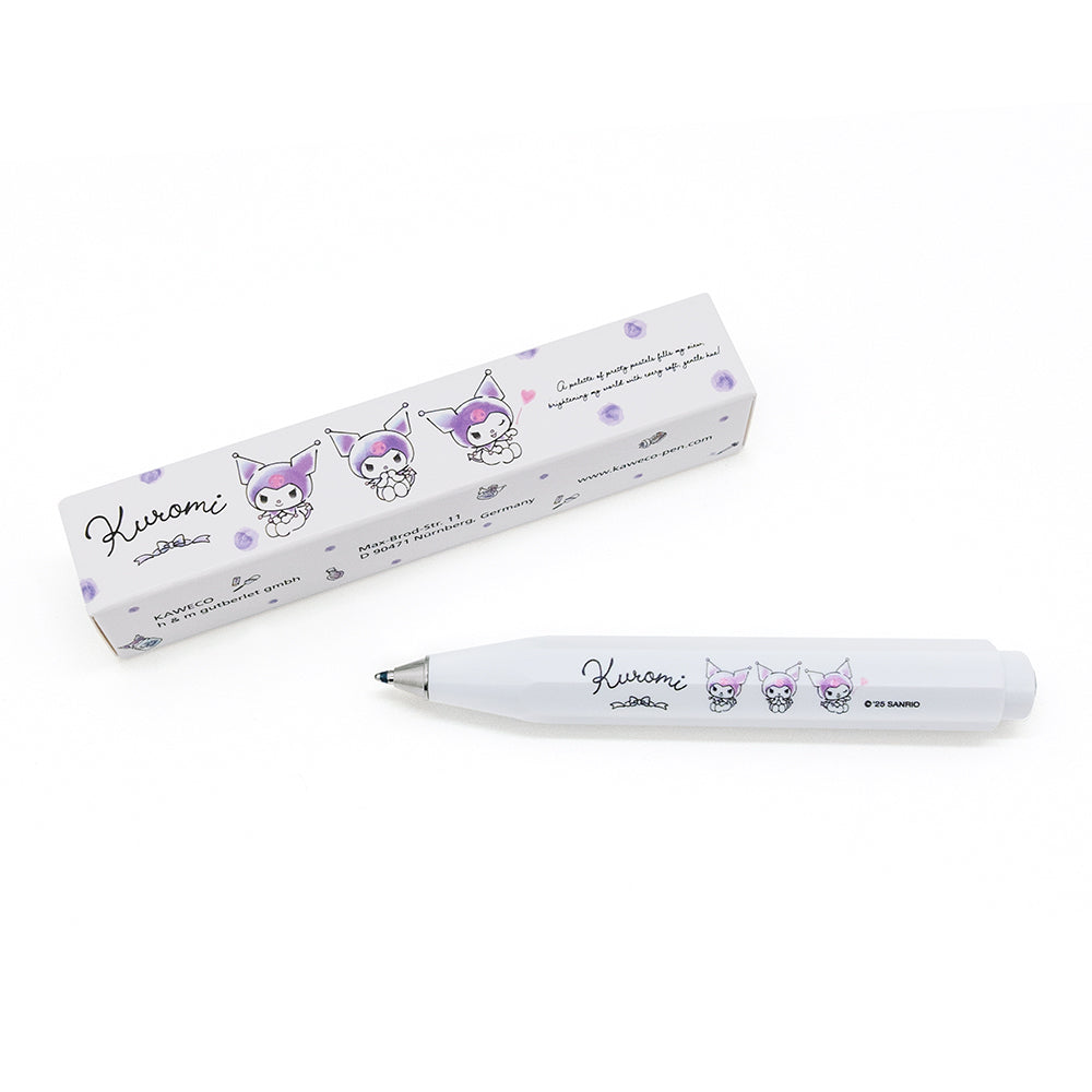 Kaweco X Kuromi Skyline Sport Ballpoint Pen – White and matching packaging on a white background