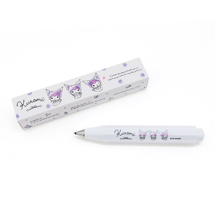 Kaweco X Kuromi Skyline Sport Ballpoint Pen – White and matching packaging on a white background