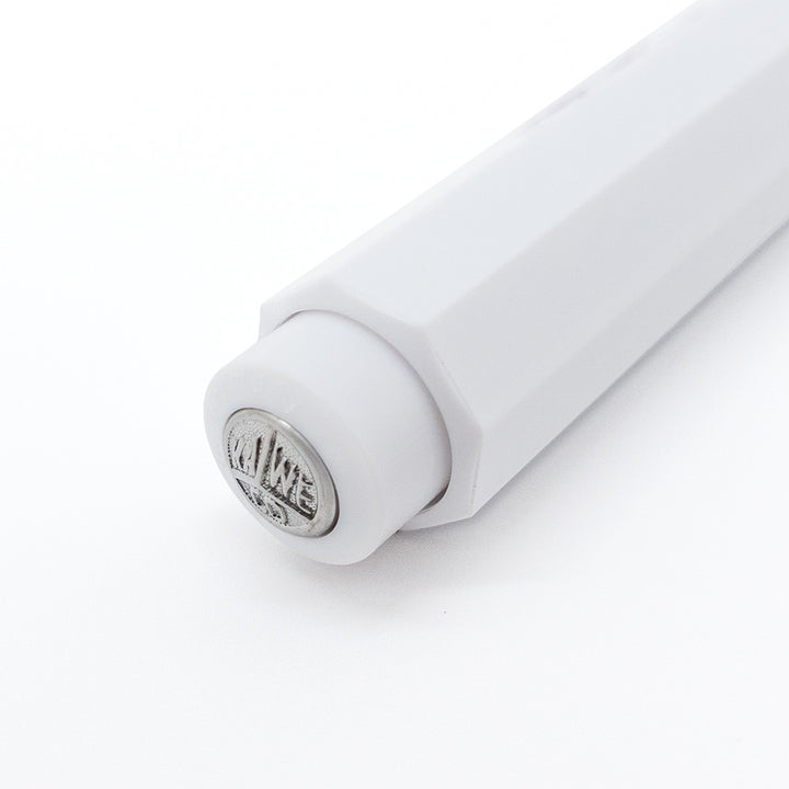 Close up of Kaweco X Kuromi Skyline Sport Ballpoint Pen – White's push buttom