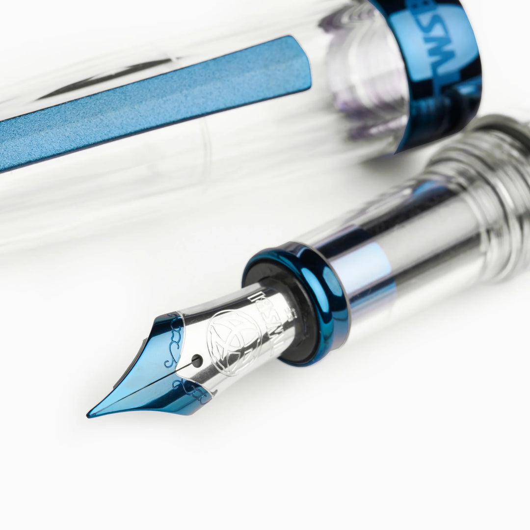 Close-up of TWSBI VAC700R Fountain Pen – Kyanite's nib on a white background