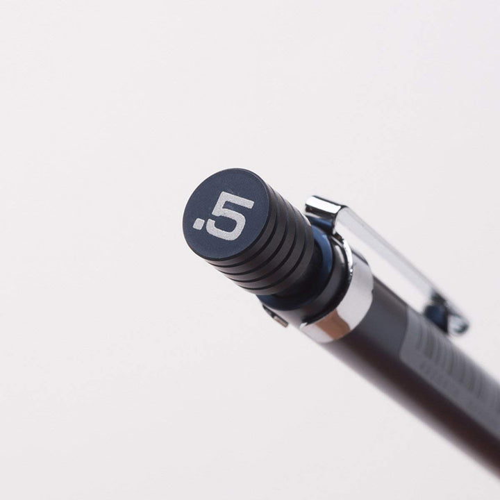 Close up of Staedtler 925 35 Night Blue grip and lead indicator.