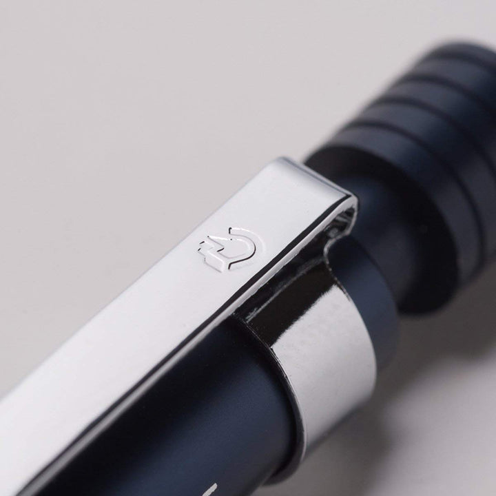 Close up of Staedtler 925 35 Night Blue grip and lead indicator.