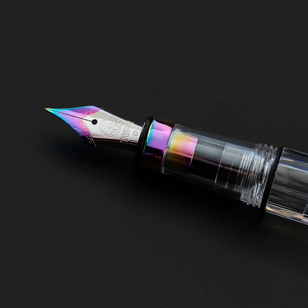 Close up on TWSBI Diamond 580 Fountain Pen – Iris front part on a black background