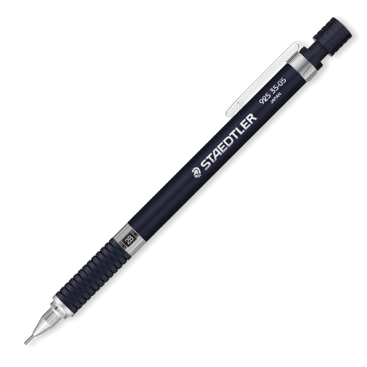 Staedtler 925 35 Mechanical Drafting Pencil in Night Blue. Aluminum body with chrome knurled grip.