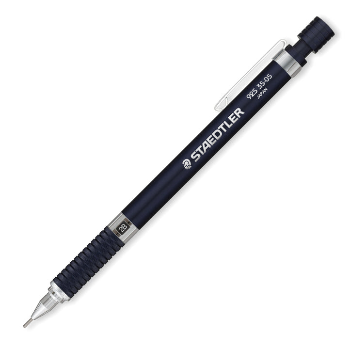 Staedtler 925 35 Mechanical Drafting Pencil in Night Blue. Aluminum body with chrome knurled grip.