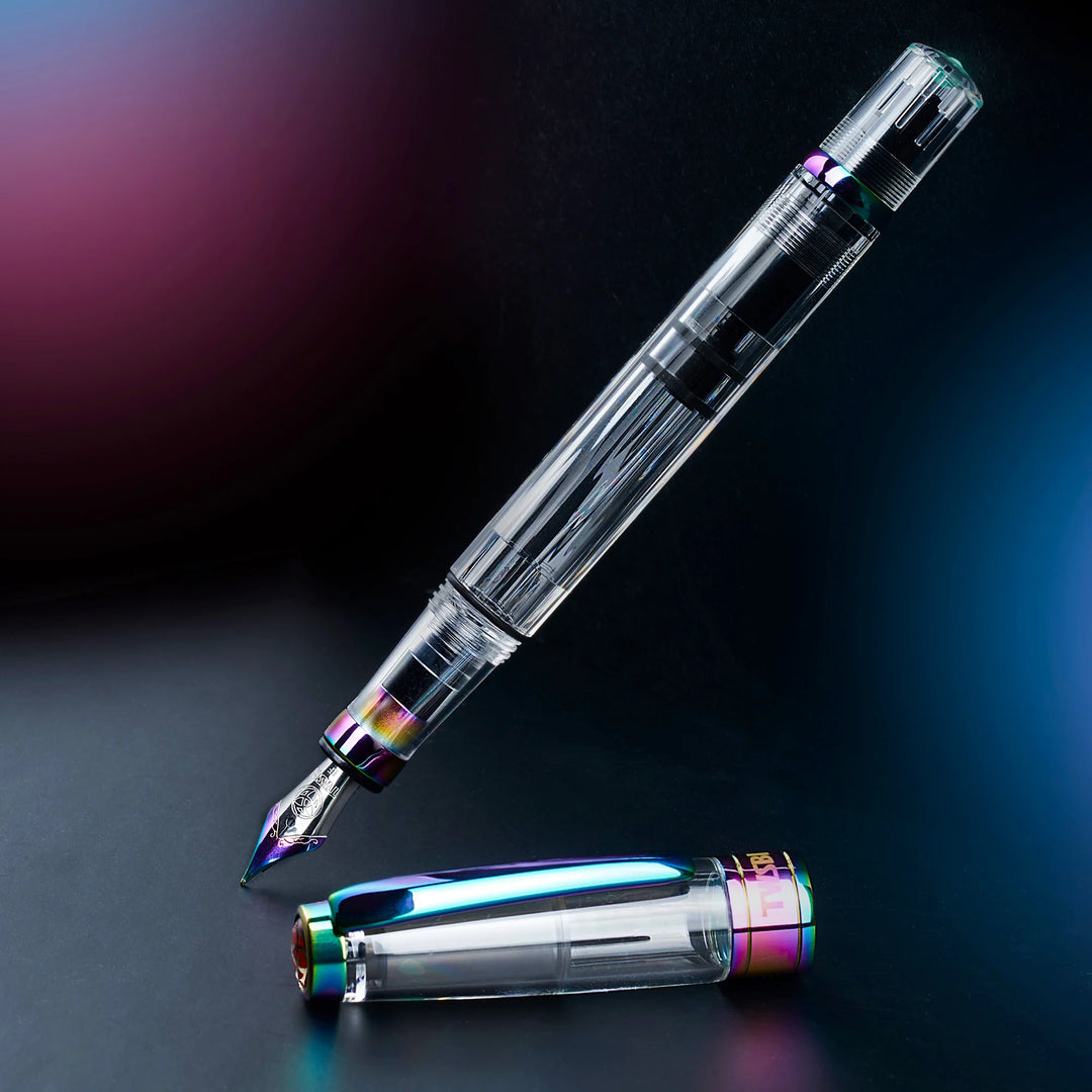 TWSBI Diamond 580 Fountain Pen – Iris with multicolored accents on a dark background