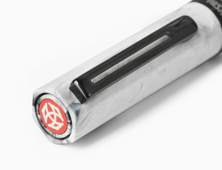 TWSBI ECO Fountain Pen – Carrara Onyx, showing red logo on a white background