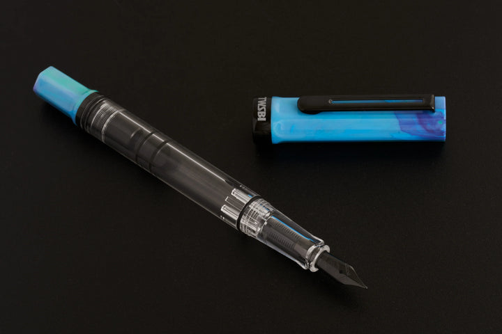 TWSBI ECO Fountain Pen – Cosmo Onyx on a black background