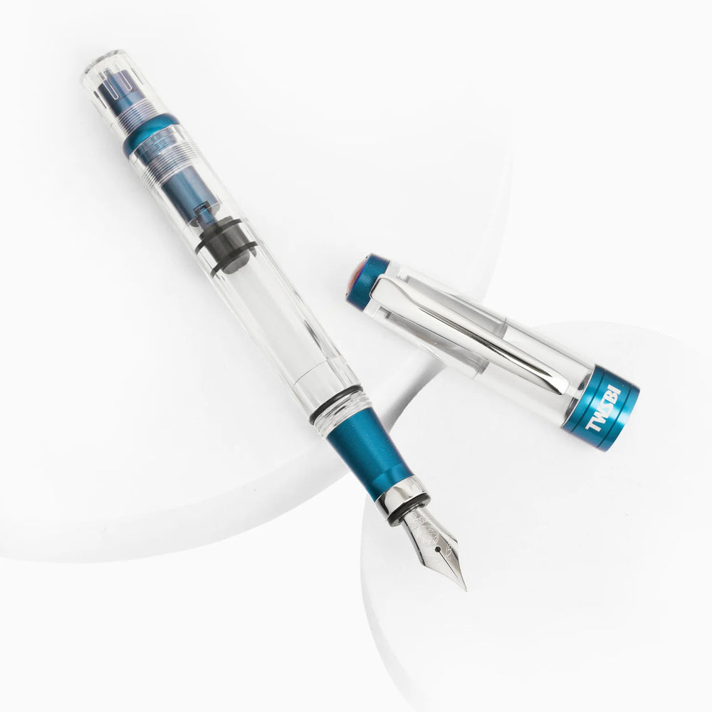 TWSBI Diamond 580ALR Fountain Pen – Prussian Blue, showing the cap and body on a white background