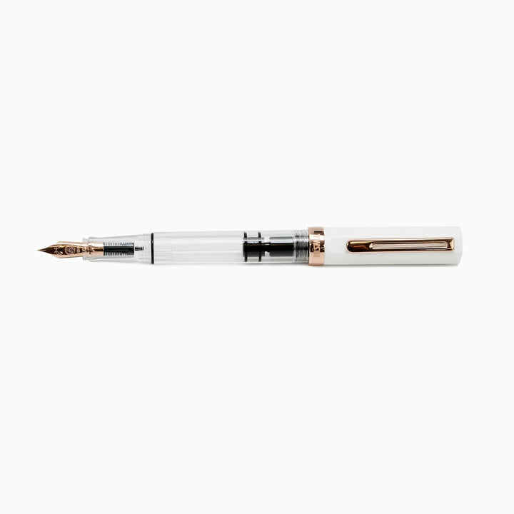 TWSBI ECO Fountain Pen – White Rose Gold with white body and rose gold accents on a white background