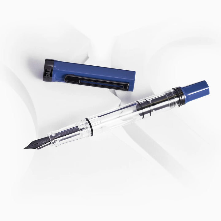 TWSBI ECO Fountain Pen – Slate Blue Onyx, featuring the cap and body on a white background