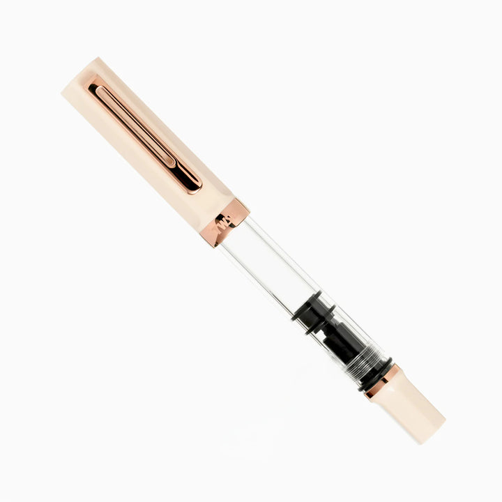 TTWSBI ECO Fountain Pen – Creme Rose Gold, closed, on a white background