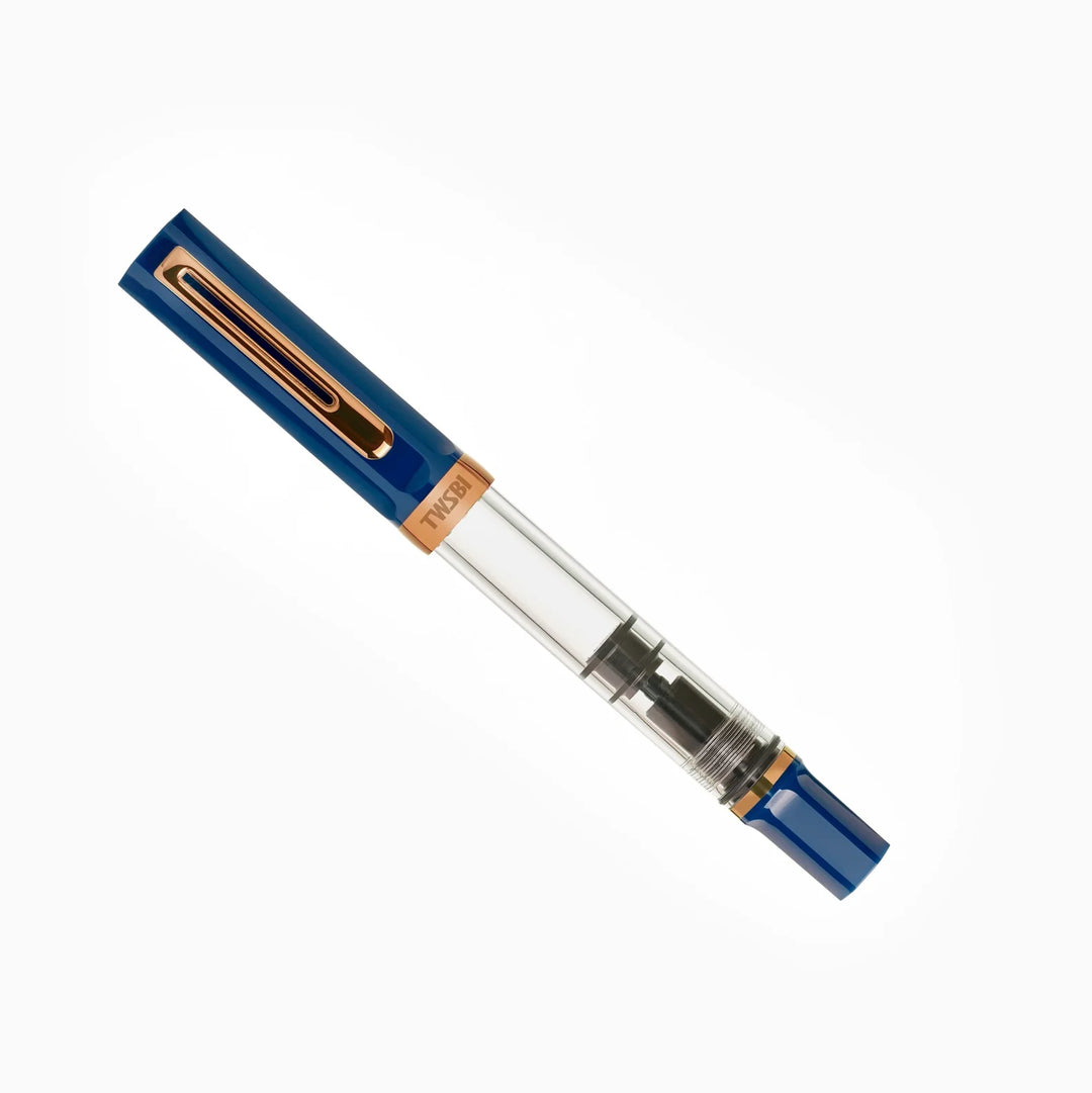 TWSBI ECO Fountain Pen – Indigo Blue Bronze, closed on a white background