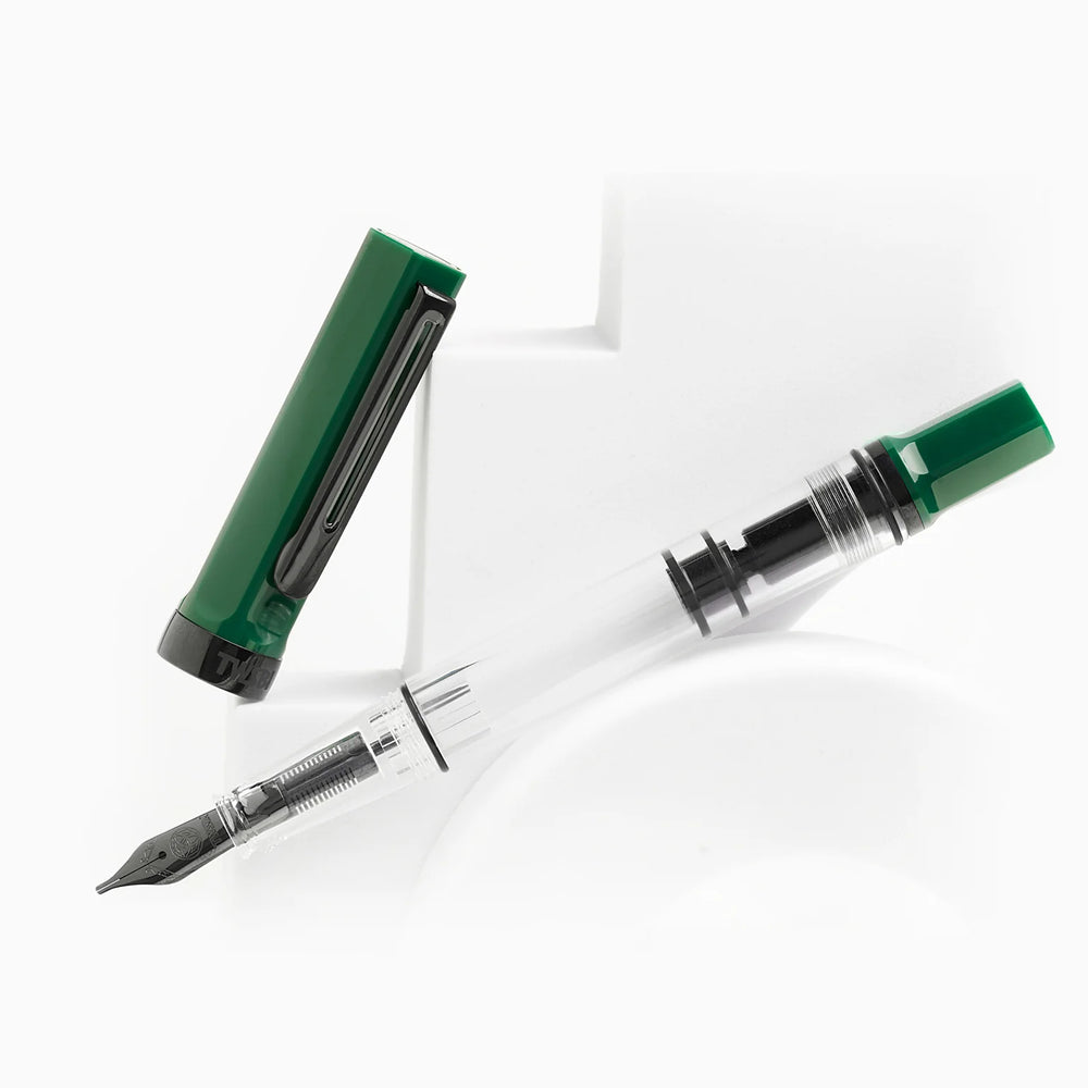 TWSBI ECO Fountain Pen – Irish Green Onyx, showing the cap and body on a white background