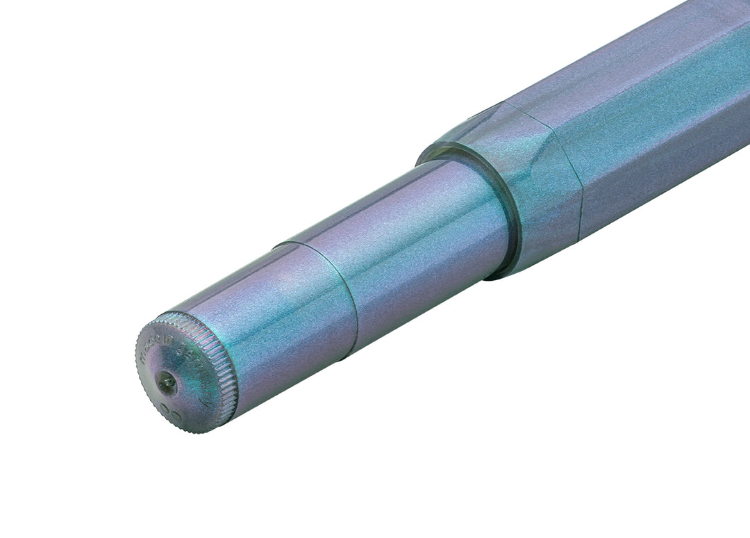 Kaweco Lunar Sport Shadow Blue fountain pen barrel end showing Made in Germany branding.
