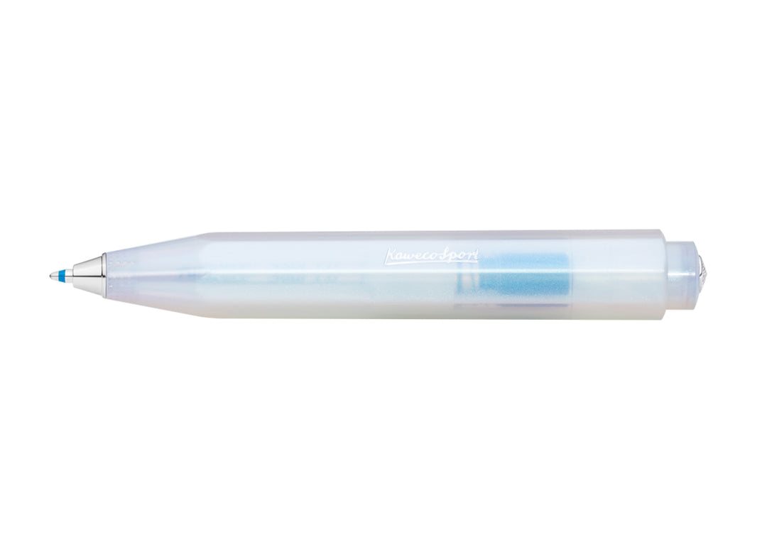 Kaweco Lunar Sport Ballpoint Pen in Light Blue with octagonal iridescent body.