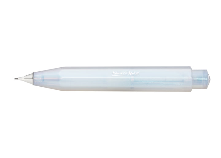 Kaweco Lunar Sport Mechanical Pencil in Light Blue with octagonal iridescent body.