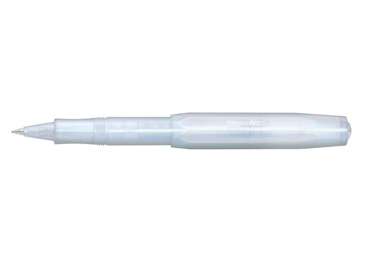 Kaweco Lunar Sport Rollerball Pen in Light Blue showing metal tip and posted cap.