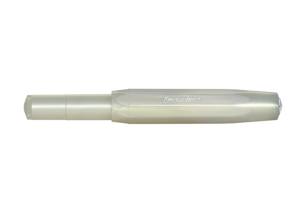 Kaweco Lunar Sport Fountain Pen Light Green closed, highlighting the compact pocket-size design and octagonal cap.