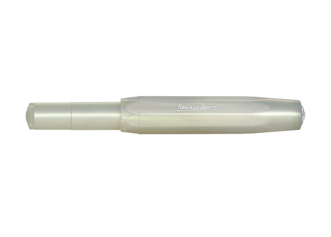 Kaweco Lunar Sport Fountain Pen Light Green closed, highlighting the compact pocket-size design and octagonal cap.