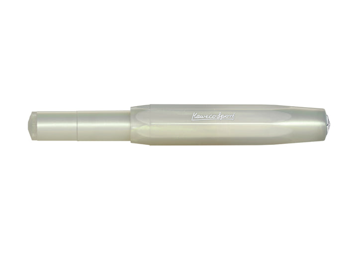 Kaweco Lunar Sport Fountain Pen Light Green closed, highlighting the compact pocket-size design and octagonal cap.