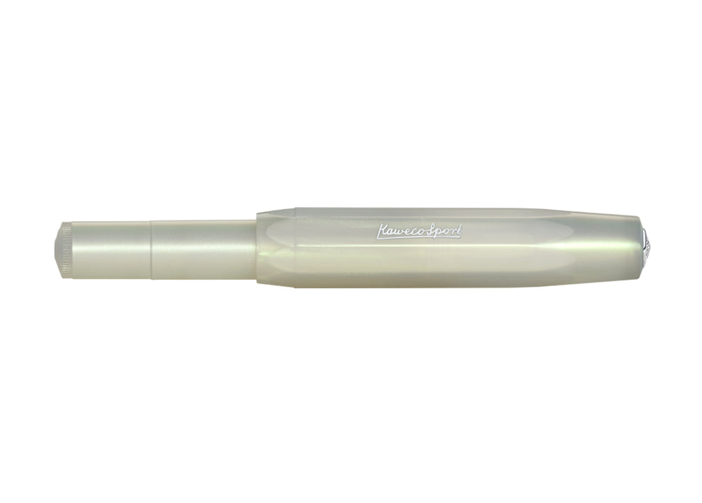 Kaweco Lunar Sport Rollerball Pen Light Green closed, highlighting the compact pocket-size design and octagonal cap.