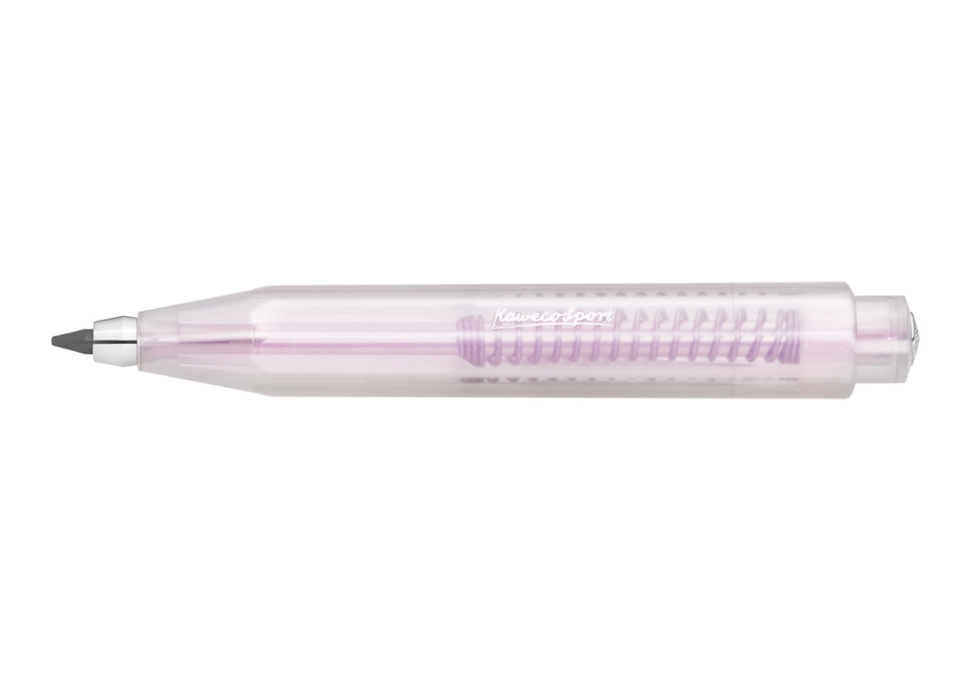 Kaweco Lunar Sport Clutch Pencil in Light Purple with a pale mauve iridescent octagonal barrel.