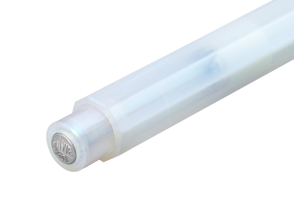 Kaweco Lunar Sport Light Blue mechanical pencil push-button with silver logo medallion.