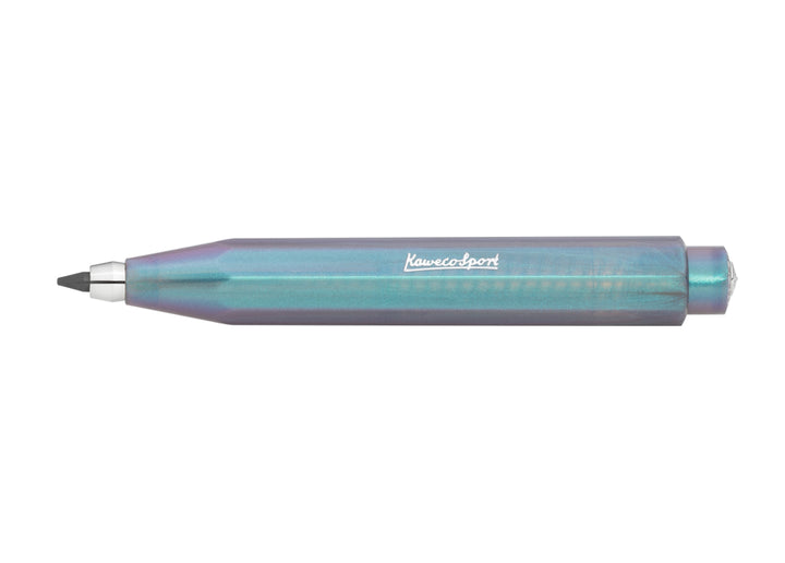 Kaweco Lunar Sport Clutch Pencil in Shadow Blue with octagonal iridescent body.