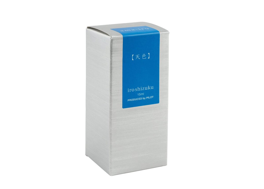 Pilot Iroshizuku Ama-iro (Sky Blue) 15ml fountain pen ink silver packaging box