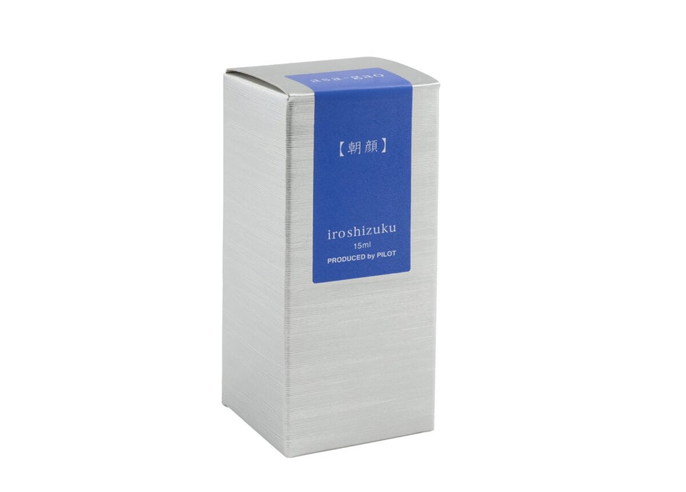 Pilot Iroshizuku Asa-gao (Morning Glory) 15ml fountain pen ink silver packaging box