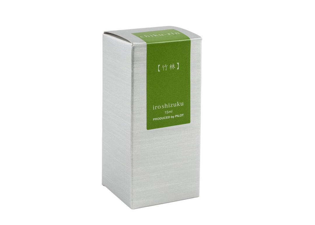 Pilot Iroshizuku Chiku-rin (Bamboo Forest) 15ml fountain pen ink silver packaging box