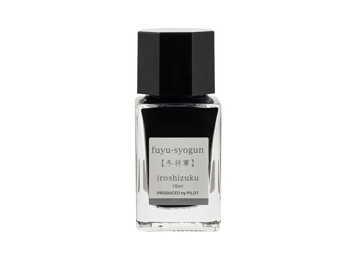 Pilot Iroshizuku Fuyu-syogun (Old Man Winter) 15ml mini glass ink bottle filled with cool grey fountain pen ink