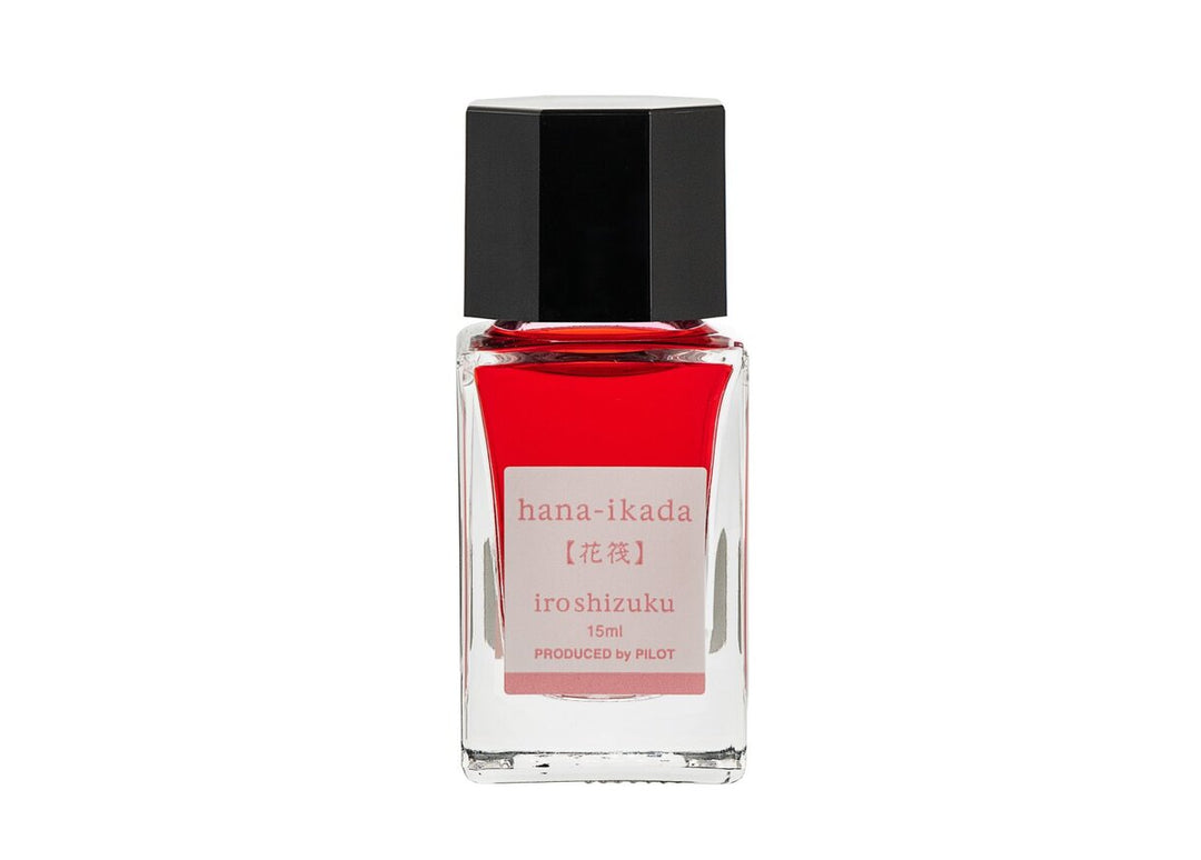 Pilot Iroshizuku Hana-ikada (Cherry Blossom Petals) 15ml mini glass ink bottle filled with soft cherry blossom pink fountain pen ink