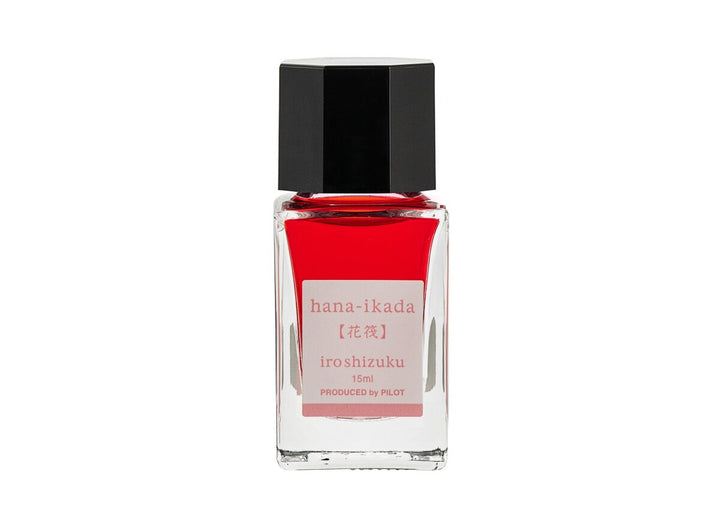 Pilot Iroshizuku Hana-ikada (Cherry Blossom Petals) 15ml mini glass ink bottle filled with soft cherry blossom pink fountain pen ink