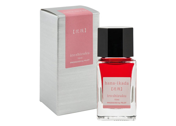 Pilot Iroshizuku Hana-ikada (Cherry Blossom Petals) 15ml glass fountain pen ink bottle with silver presentation box