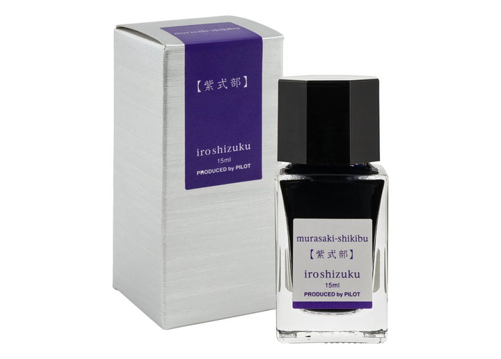 Pilot Iroshizuku Murasaki-shikibu (Japanese Beautyberry) 15ml glass fountain pen ink bottle with silver presentation box