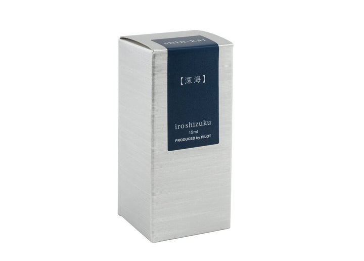 Pilot Iroshizuku Shin-kai (Deep Sea) 15ml fountain pen ink silver packaging box